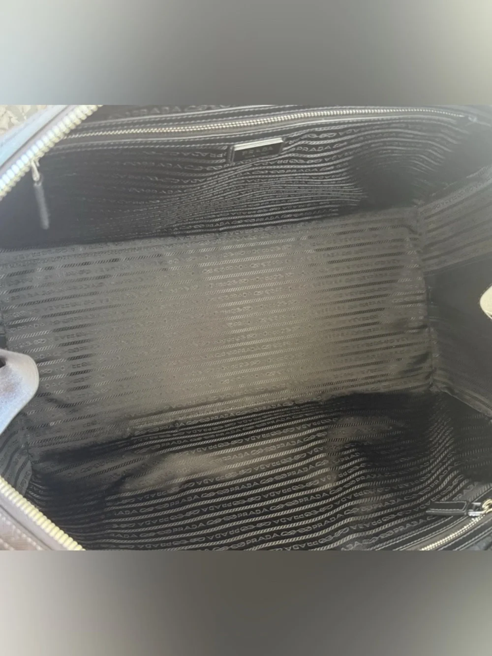 Prada Brown Saffiano Leather Duffle Bag